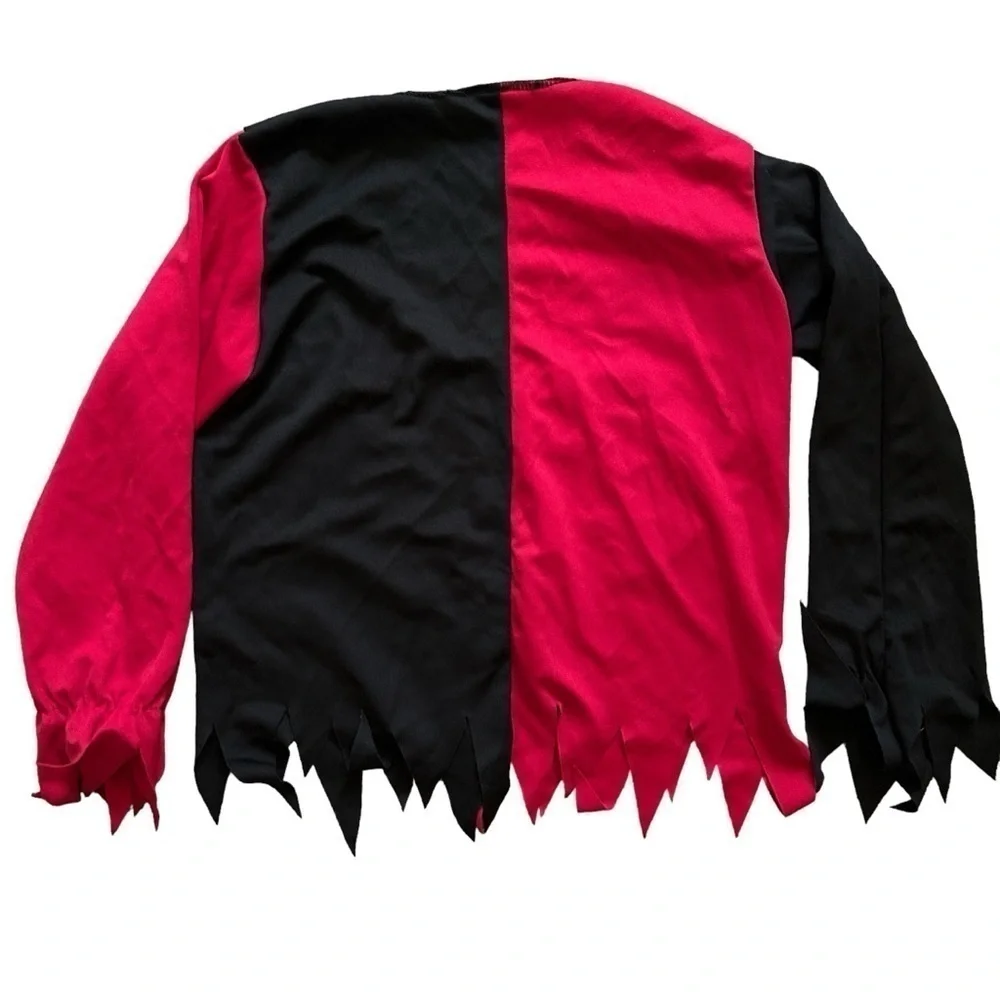 Jester Halloween Costume Child Red Black Size M (8-10)